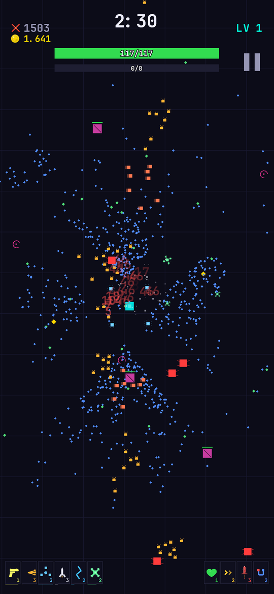 BitSurvivor gameplay: early wave