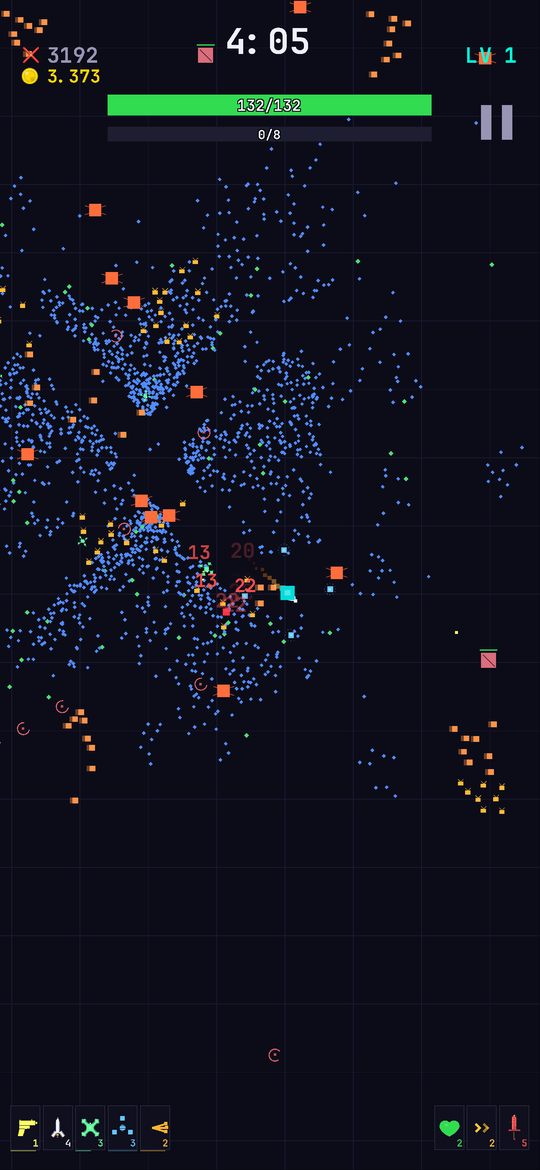 BitSurvivor gameplay: mid-run